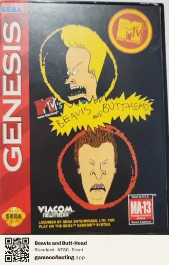 Beavis and Butt-Head Sega Mega Drive / Genesis, NTSC box front