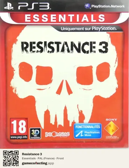 Resistance 3 PlayStation 3, France box front