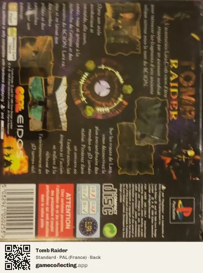 Tomb Raider PlayStation, France box back