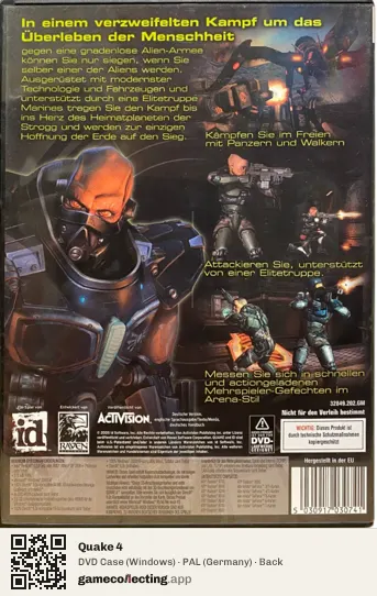 Quake 4 Computer, Germany box back