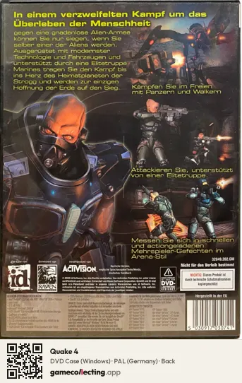 Quake 4 Computer, Germany box back