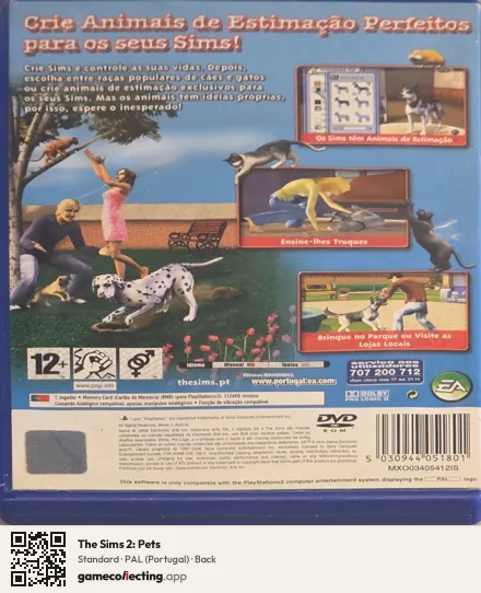 The Sims 2: Pets PlayStation 2, Portugal box back