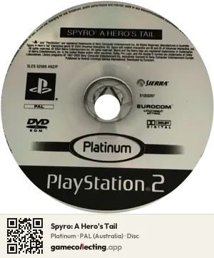 Spyro: A Hero's Tail PlayStation 2, PAL disc