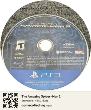 The Amazing Spider-Man 2 PlayStation 3, NTSC disc