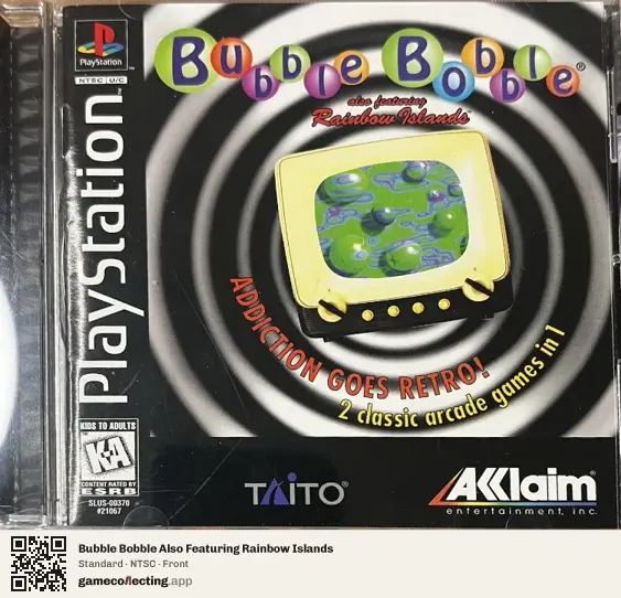 Bubble Bobble Also Featuring Rainbow Islands PlayStation, NTSC box front