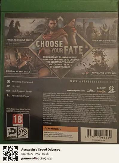 Assassin's Creed Odyssey Xbox One, PAL box back
