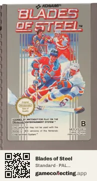 Blades of Steel Nintendo Entertainment System, PAL cartridge label