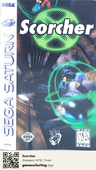 Scorcher Sega Saturn, NTSC box front