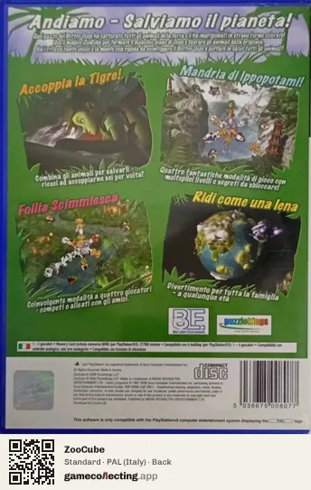 ZooCube PlayStation 2, Italy box back