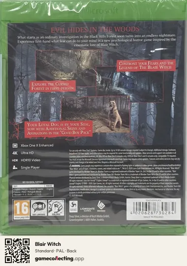 Blair Witch Xbox One, PAL box back