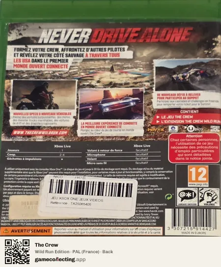 The Crew Xbox One, France box back