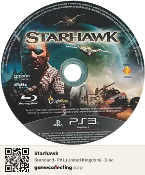 Starhawk PlayStation 3, PAL disc