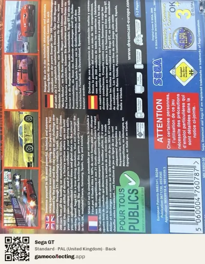 Sega GT Sega Dreamcast, United Kingdom box back