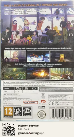 Digimon Survive Nintendo Switch, PAL box back