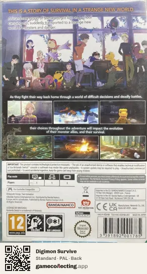 Digimon Survive Nintendo Switch, PAL box back