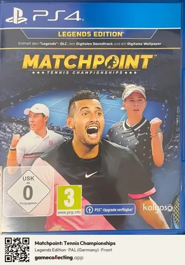 Matchpoint: Tennis Championships PlayStation 4, Germany box front