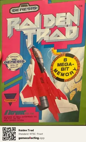 Raiden Trad Sega Mega Drive / Genesis, NTSC box front