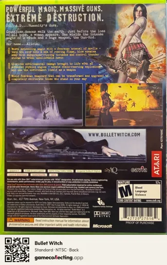 Bullet Witch Xbox 360, NTSC box back