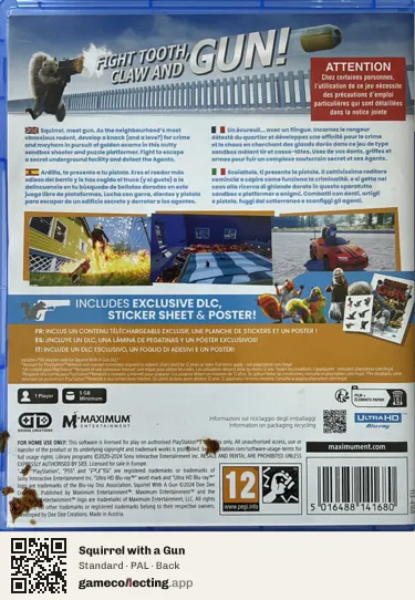 Squirrel with a Gun PlayStation 5, PAL box back