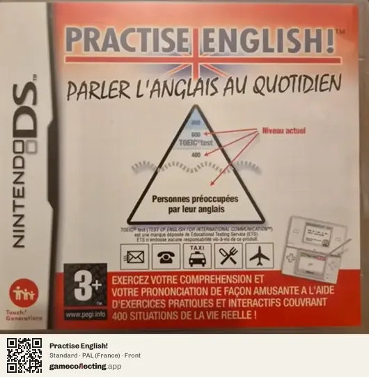 Practise English! Nintendo DS, France box front