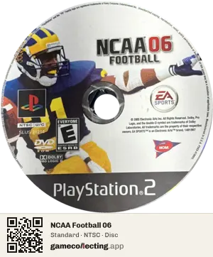 NCAA Football 06 PlayStation 2, NTSC disc