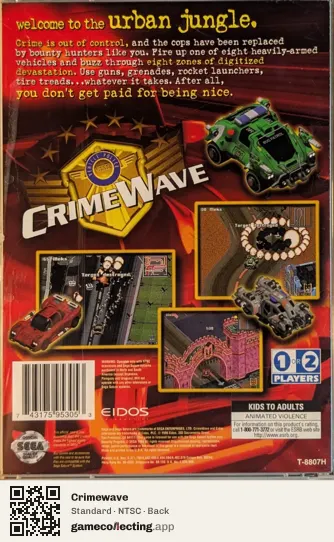 Crimewave Sega Saturn, NTSC box back