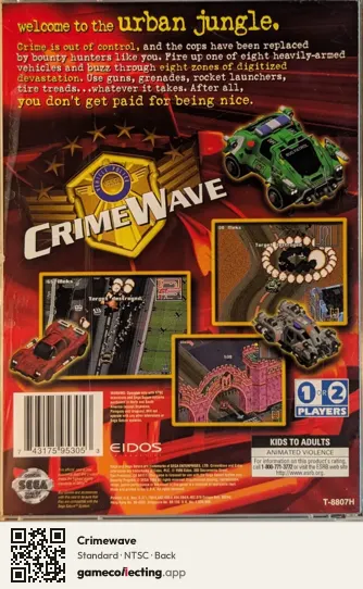 Crimewave Sega Saturn, NTSC box back