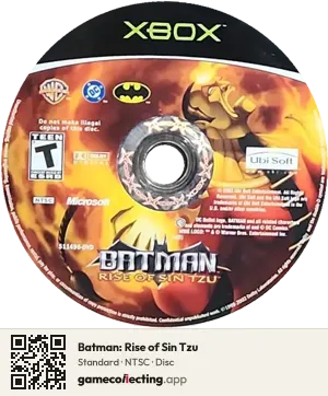 Batman: Rise of Sin Tzu Xbox, NTSC disc
