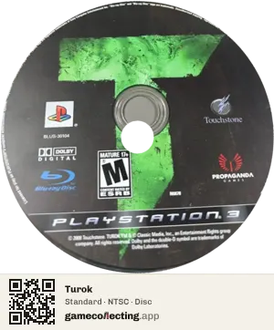 Turok PlayStation 3, NTSC disc