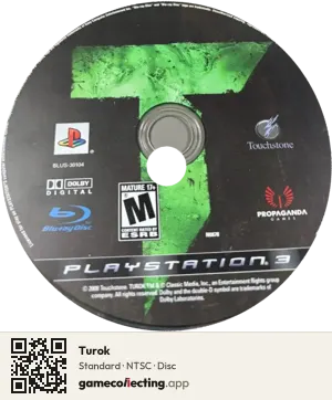 Turok PlayStation 3, NTSC disc