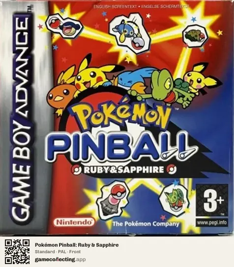 Pokémon Pinball: Ruby & Sapphire Game Boy Advance, PAL box front