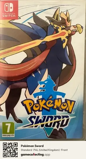Pokémon Sword Nintendo Switch, United Kingdom box front