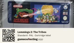 Lemmings 2: The Tribes Super Nintendo Entertainment System, PAL cartridge label
