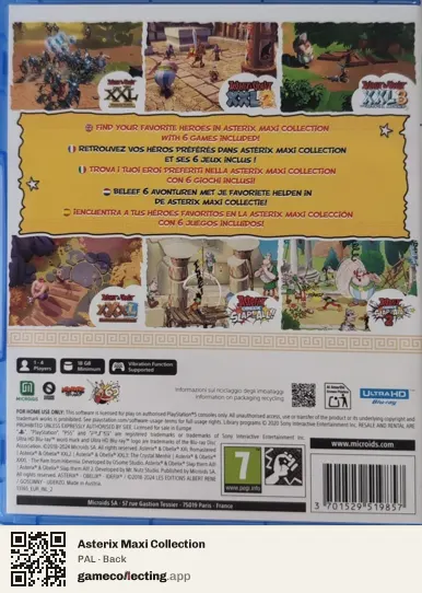 Asterix Maxi Collection PlayStation 5, PAL box back