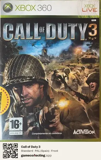 Call of Duty 3 Xbox 360, Spain box front