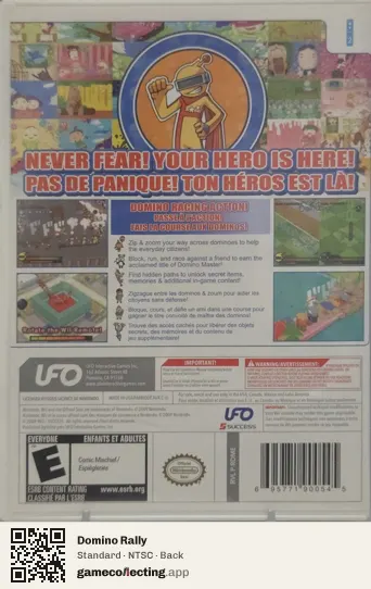 Domino Rally Nintendo Wii, NTSC box back