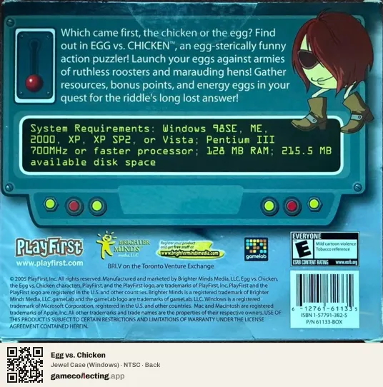 Egg vs. Chicken Computer, NTSC box back