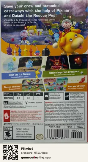 Pikmin 4 Nintendo Switch, NTSC box back