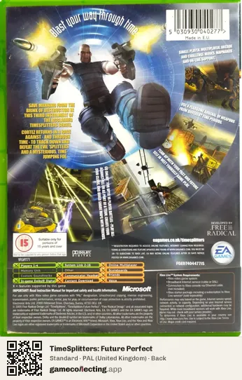 TimeSplitters: Future Perfect Xbox, United Kingdom box back