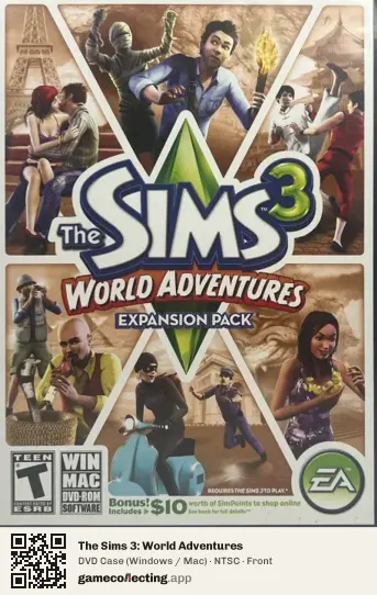 The Sims 3: World Adventures Computer, NTSC box front