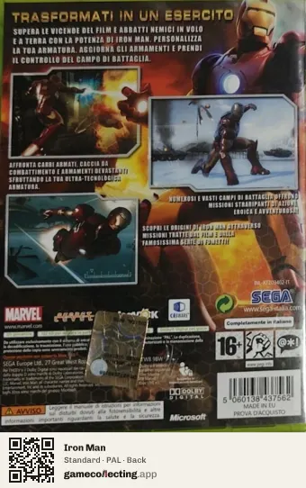 Iron Man Xbox 360, PAL box back