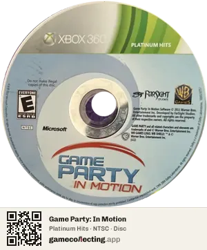 Game Party: In Motion Xbox 360, NTSC disc