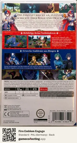 Fire Emblem Engage Nintendo Switch, Germany box back
