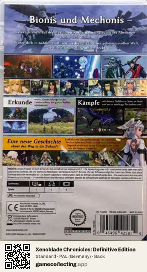 Xenoblade Chronicles: Definitive Edition Nintendo Switch, Germany box back