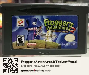 Frogger's Adventures 2: The Lost Wand Game Boy Advance, NTSC cartridge label