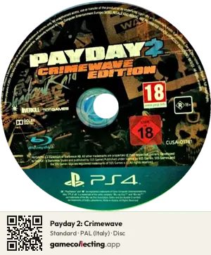 Payday 2: Crimewave PlayStation 4, PAL disc