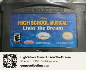 High School Musical: Livin' the Dream Game Boy Advance, NTSC cartridge label