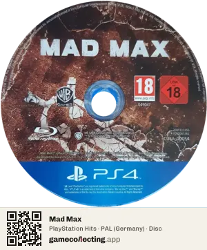 Mad Max PlayStation 4, PAL disc