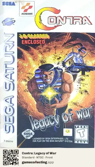 Contra: Legacy of War Sega Saturn, NTSC box front