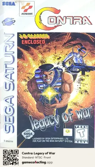 Contra: Legacy of War Sega Saturn, NTSC box front